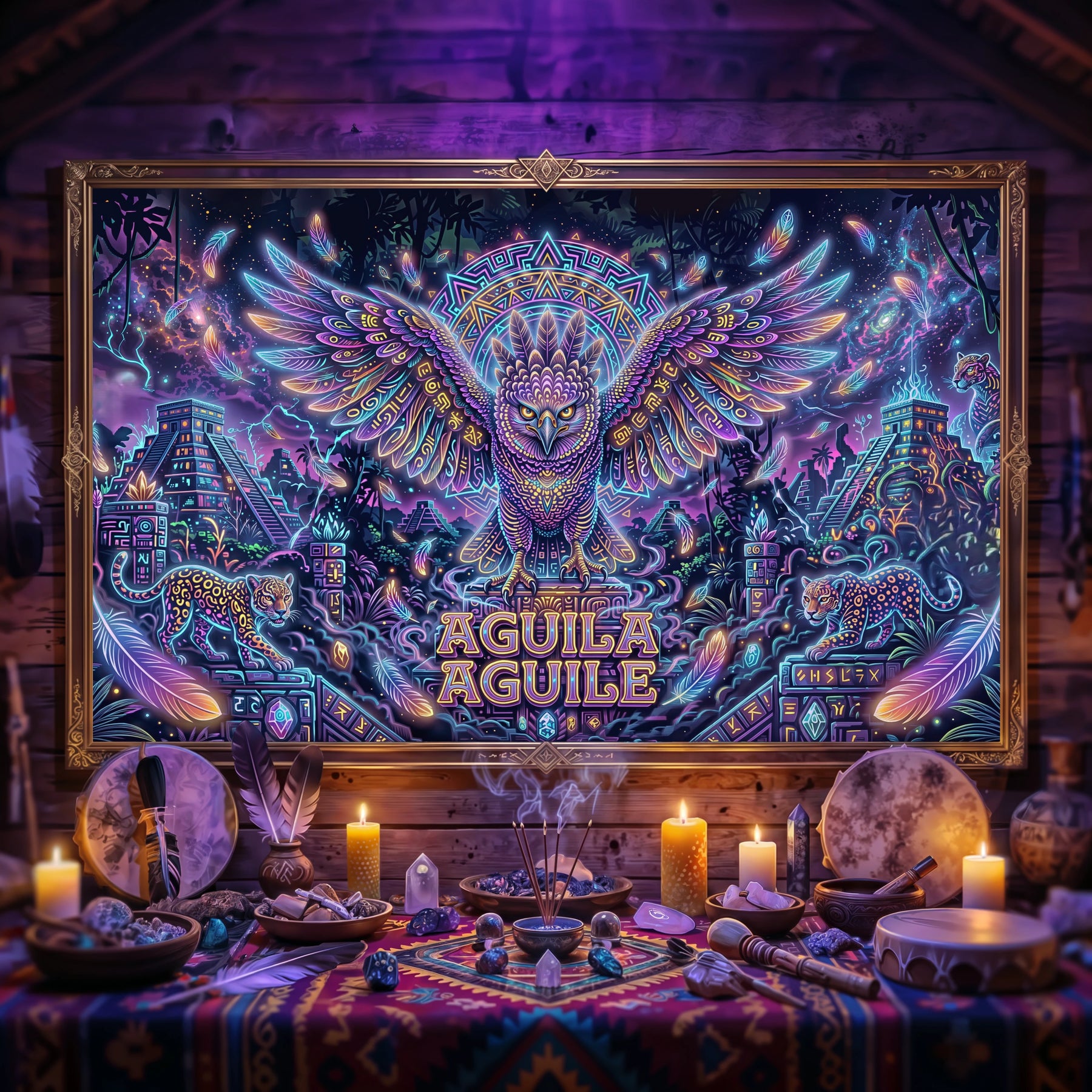 Pano Mágico NEON Águia Aguilé