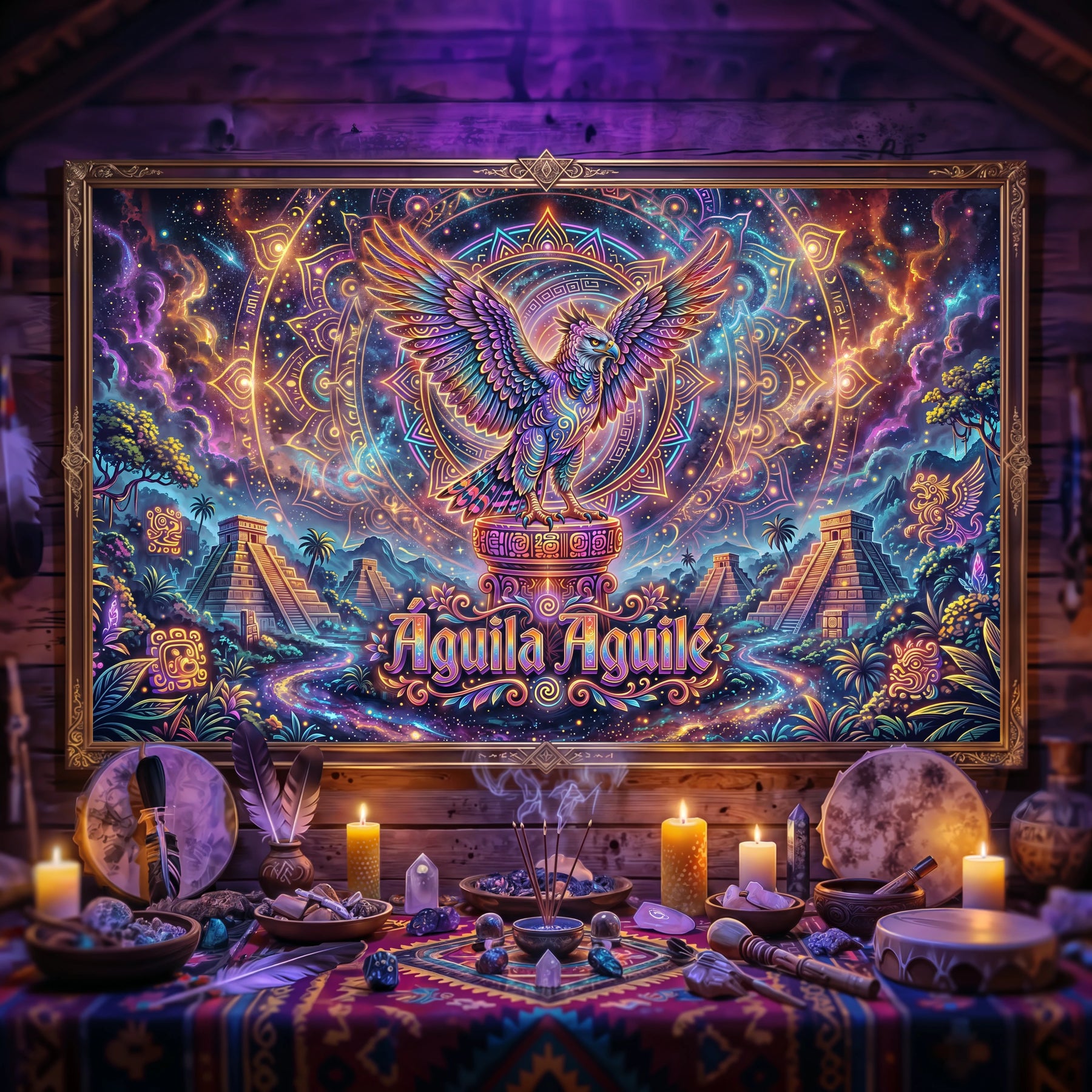 Pano Mágico NEON Águia Aguilé