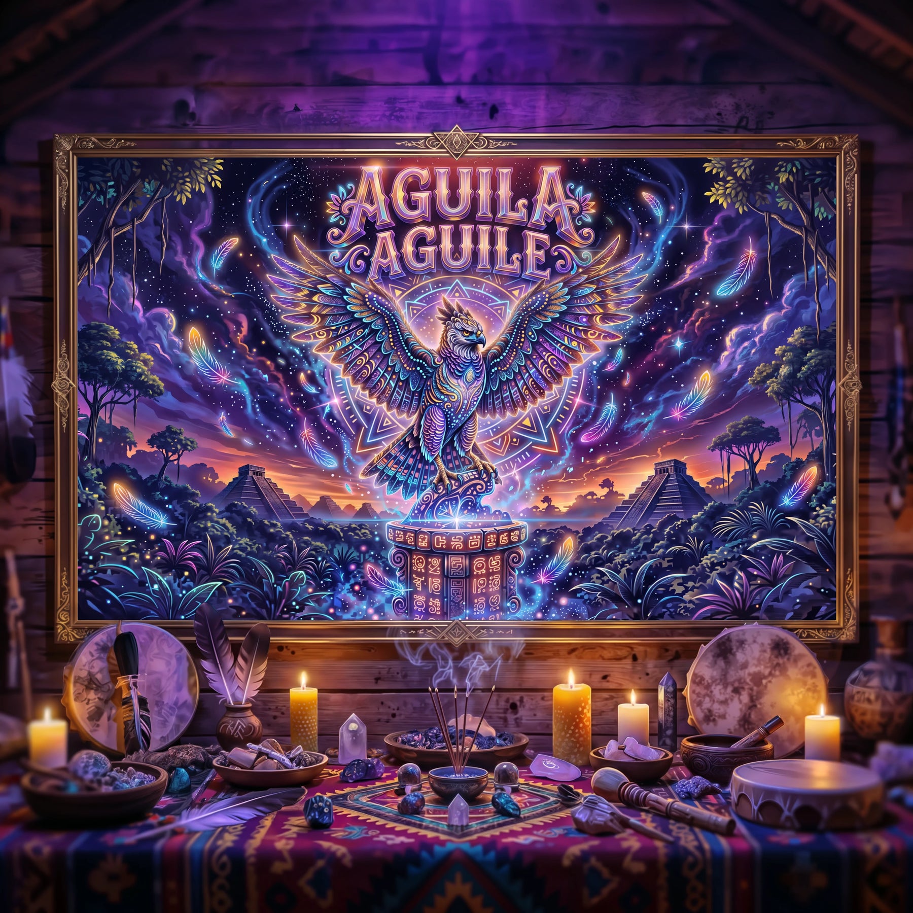 Pano Mágico NEON Águia Aguilé