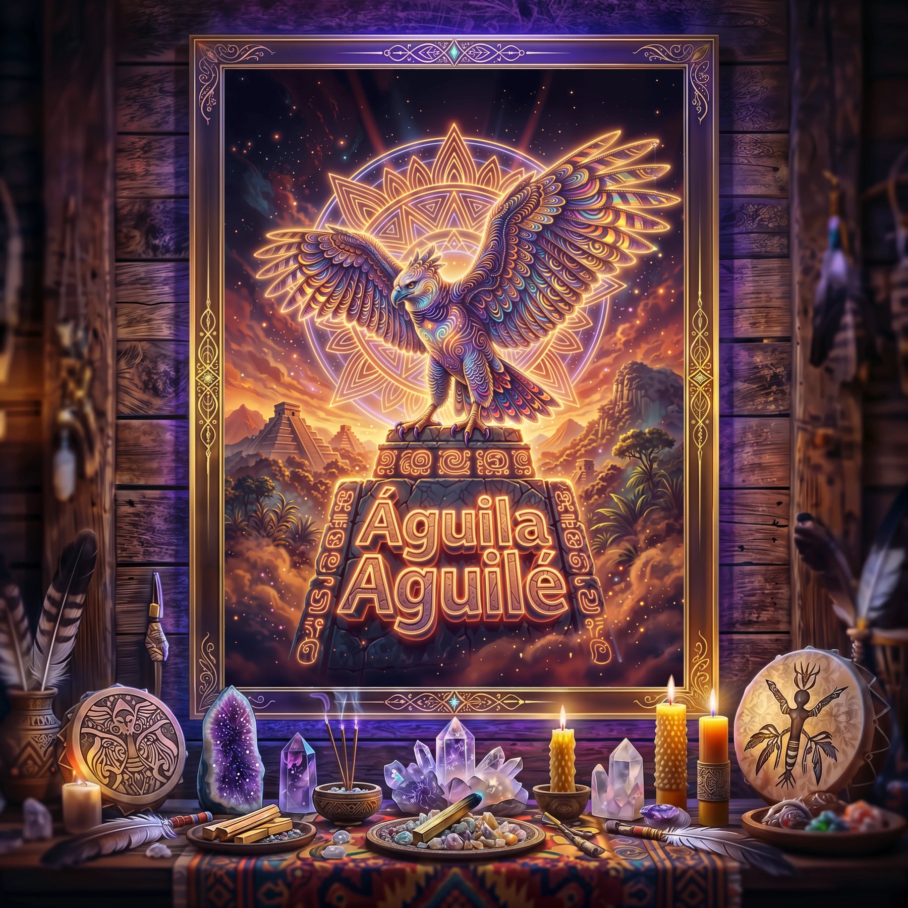 Pano Mágico NEON Águia Aguilé