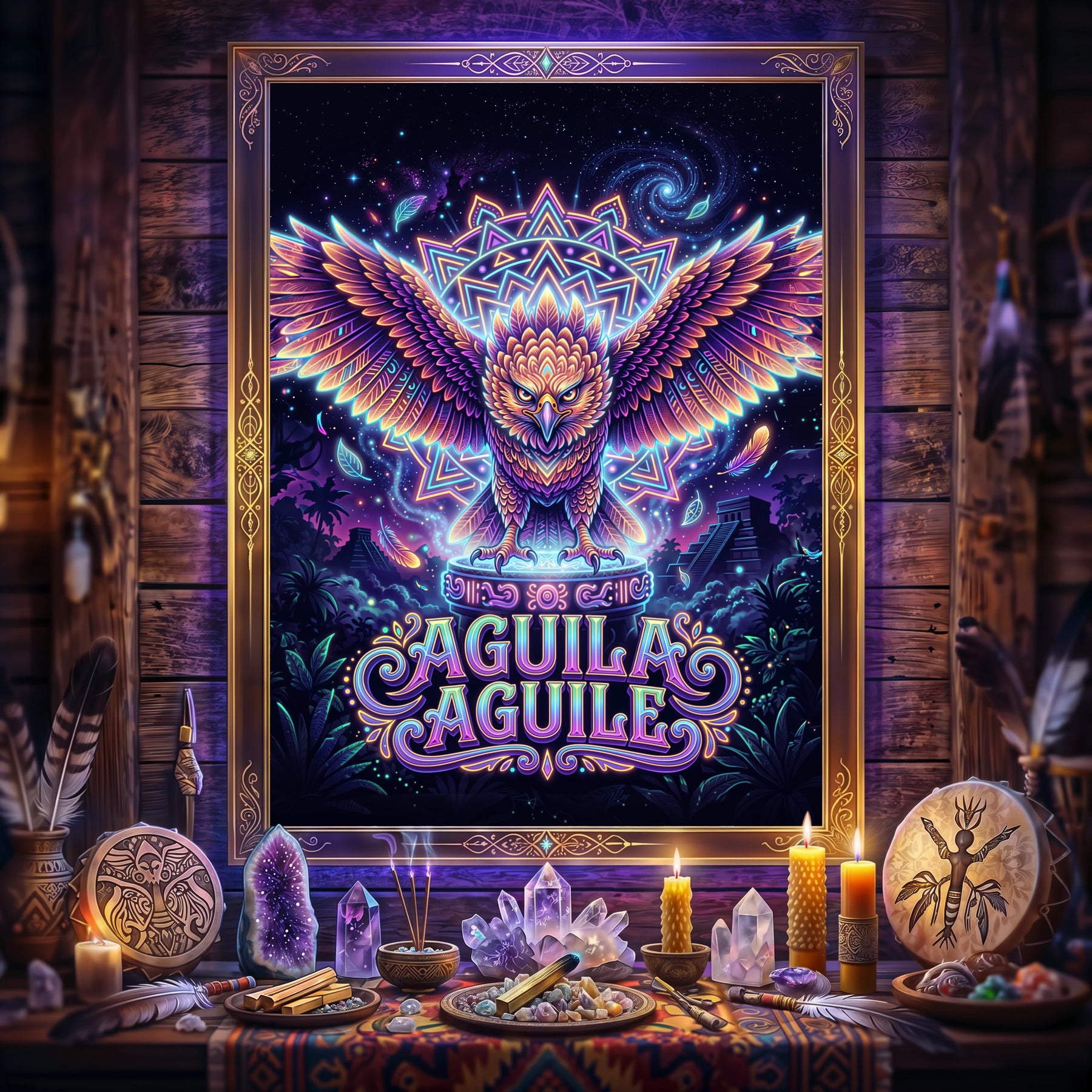 Pano Mágico NEON Águia Aguilé