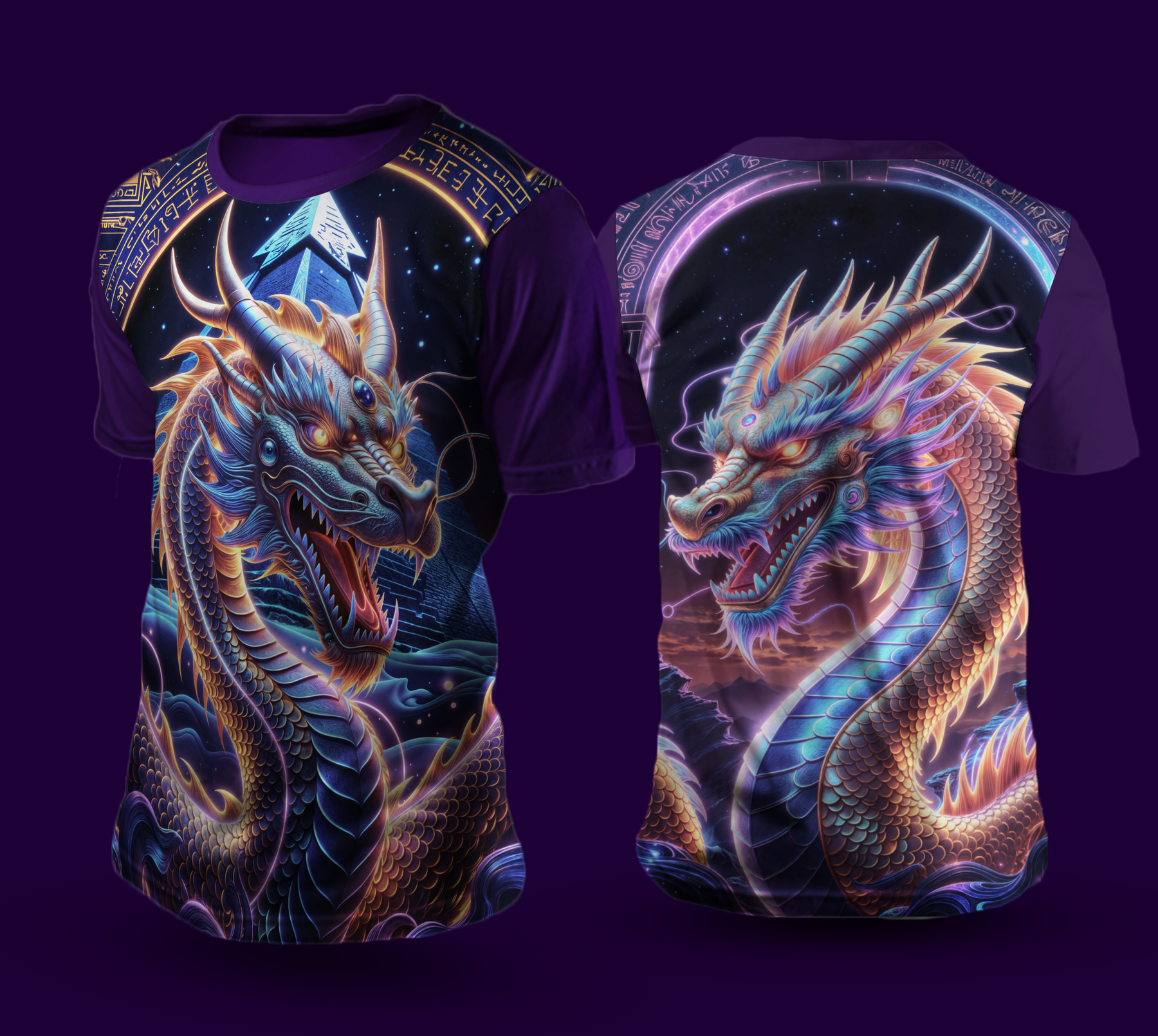 Camiseta NEON Dragão Dourado