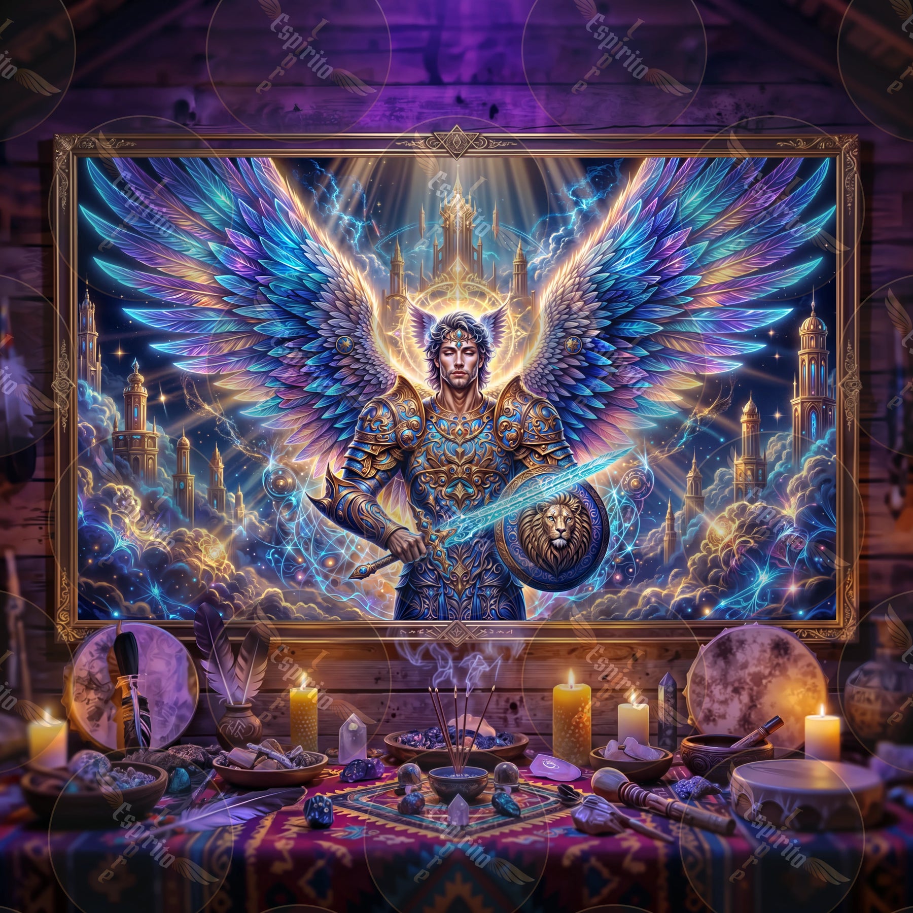 Pano Mágico NEON Arcanjo Miguel