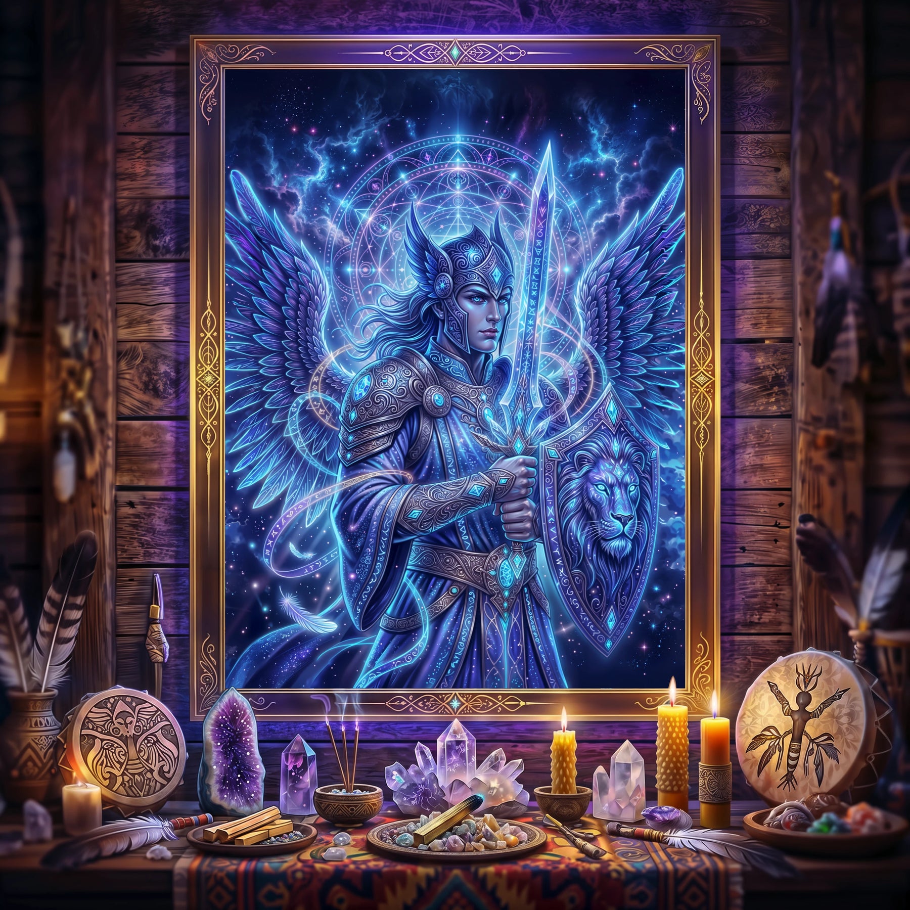 Pano Mágico NEON Arcanjo Miguel