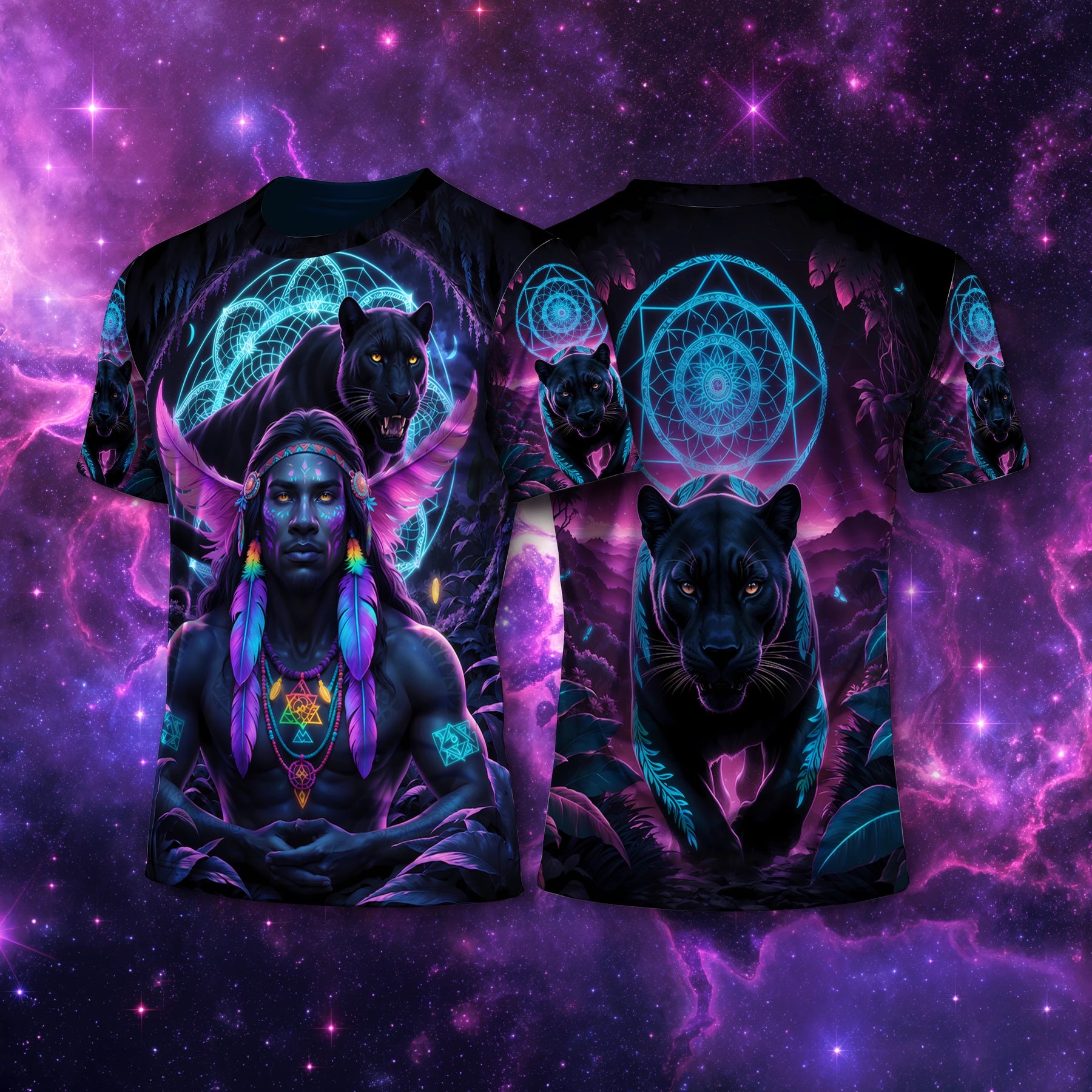 Camiseta NEON Pantera Negra