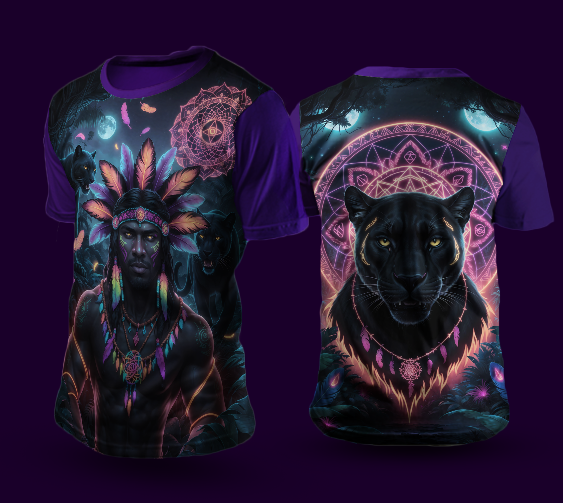 Camiseta NEON Pantera Negra