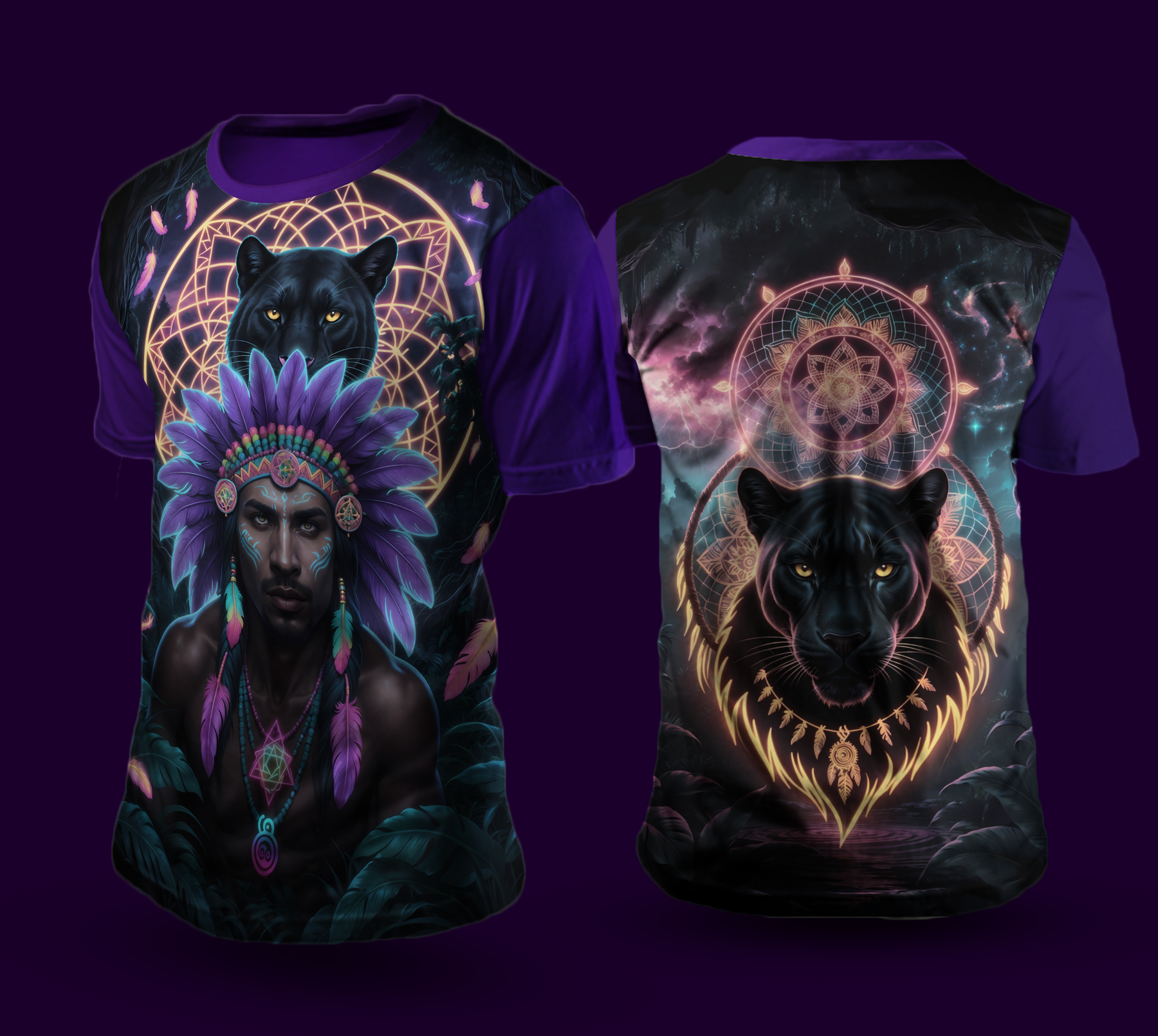Camiseta NEON Pantera Negra
