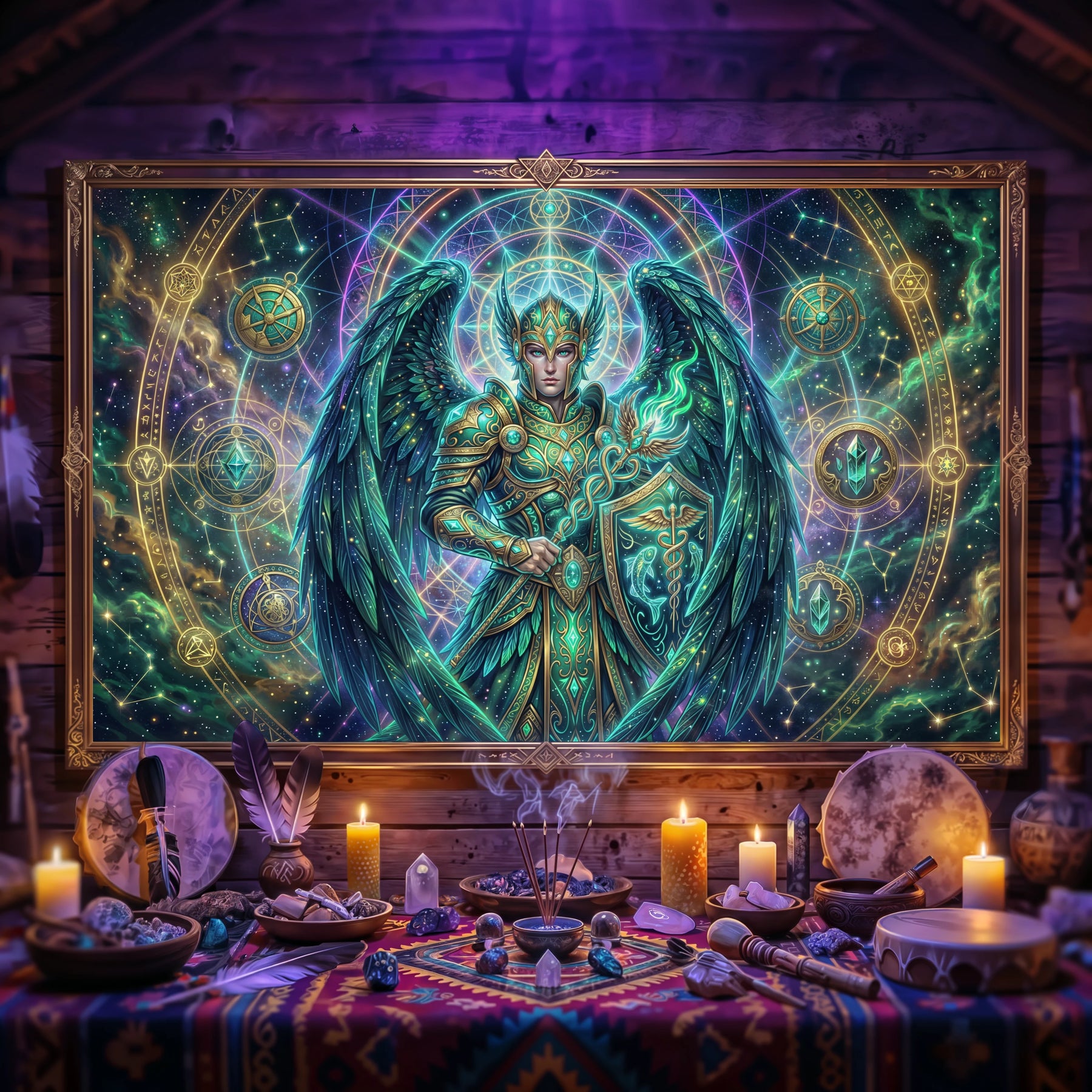 Pano Mágico NEON Arcanjo Rafael
