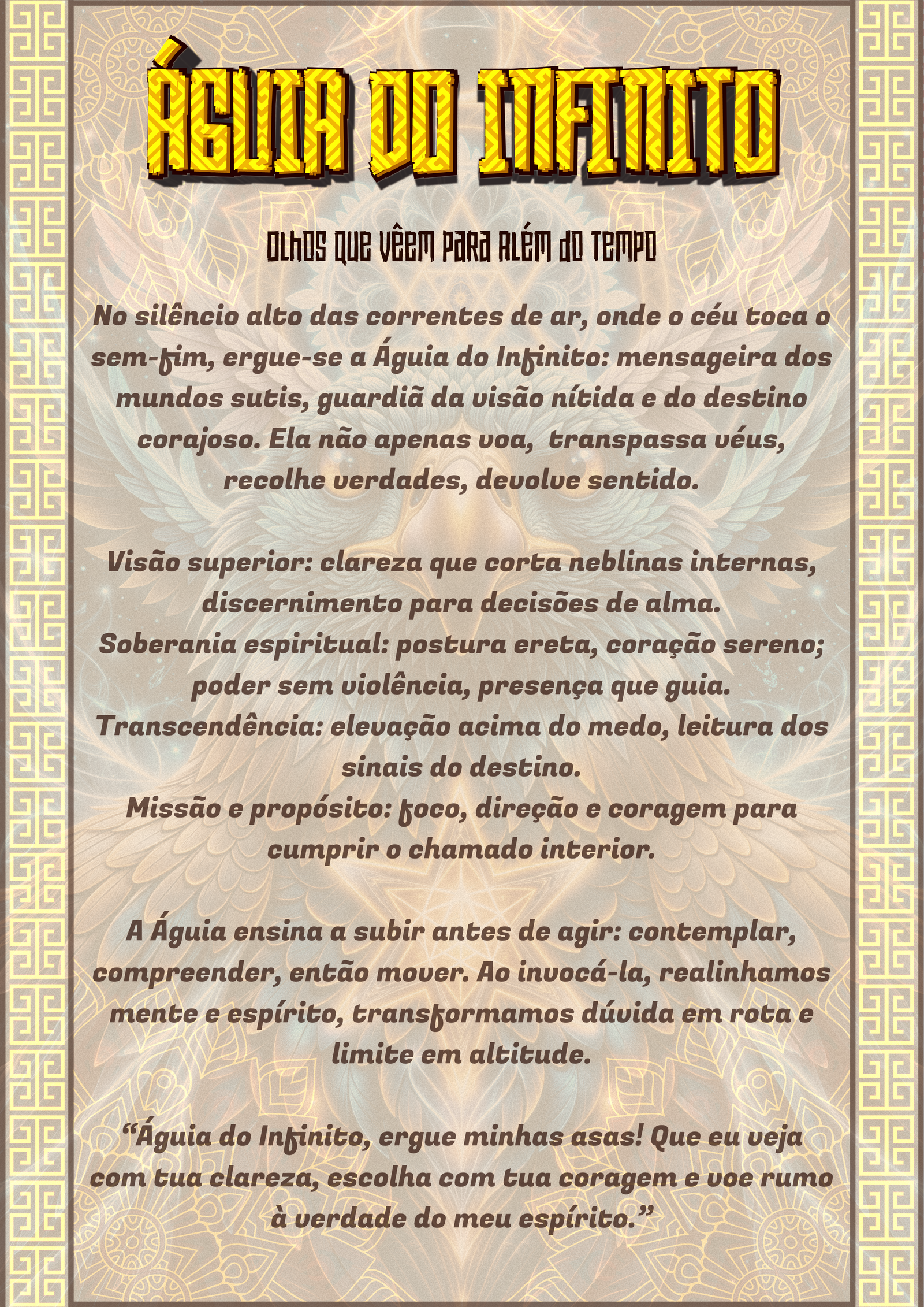 Card da Força – Pano Mágico NEON Águia do Infinito