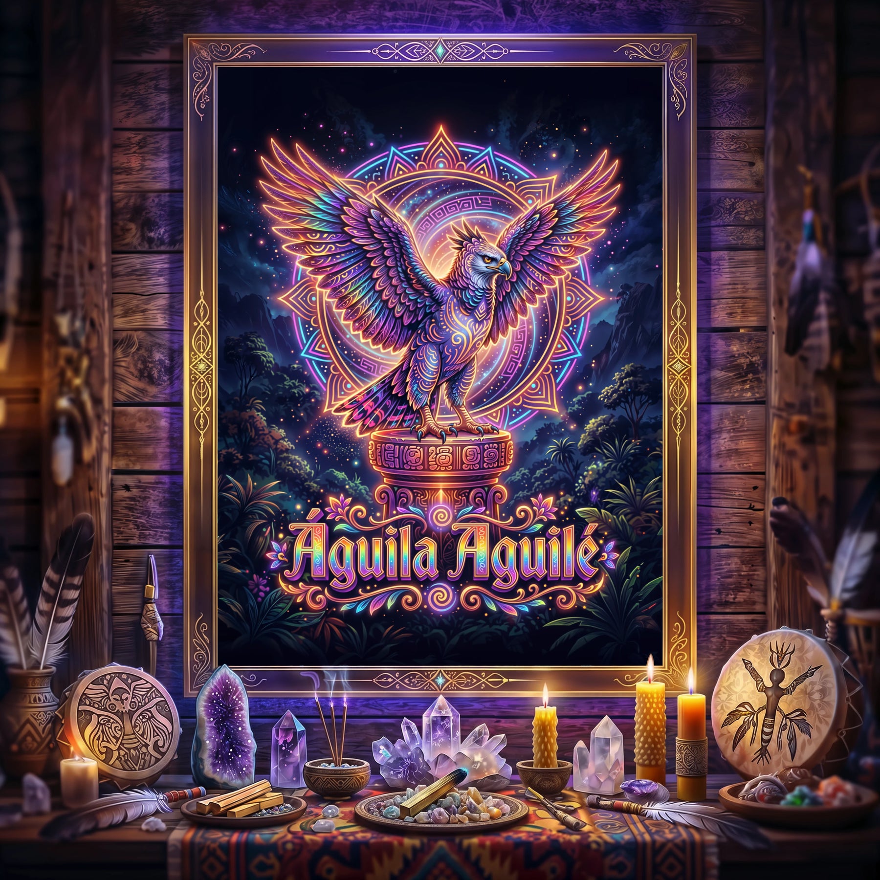 Pano Mágico NEON Águia Aguilé