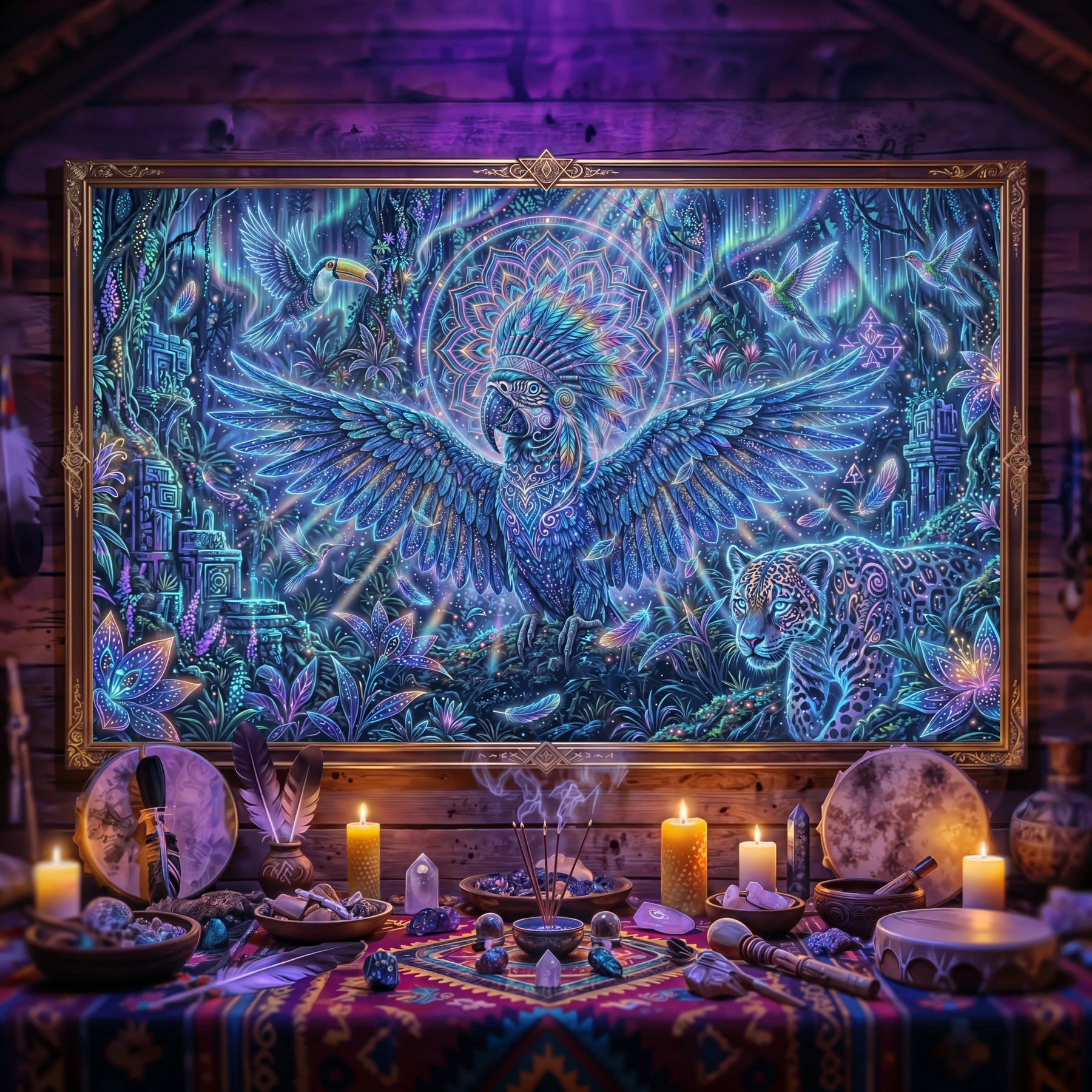 Pano Mágico NEON Arara