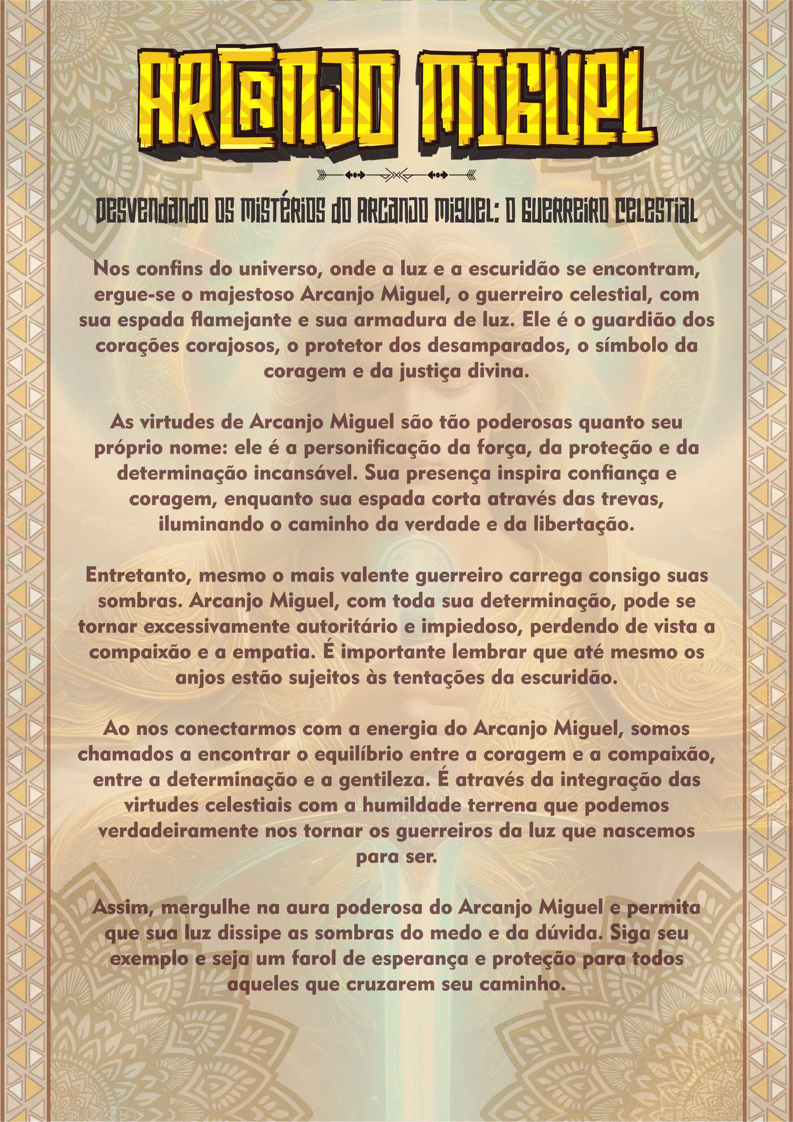 Card da Força – Camiseta NEON Arcanjo Miguel