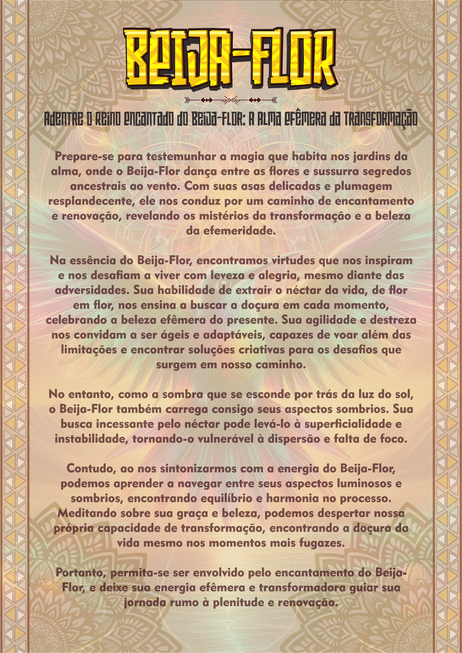 Card da Força – Camiseta NEON Beija-Flor