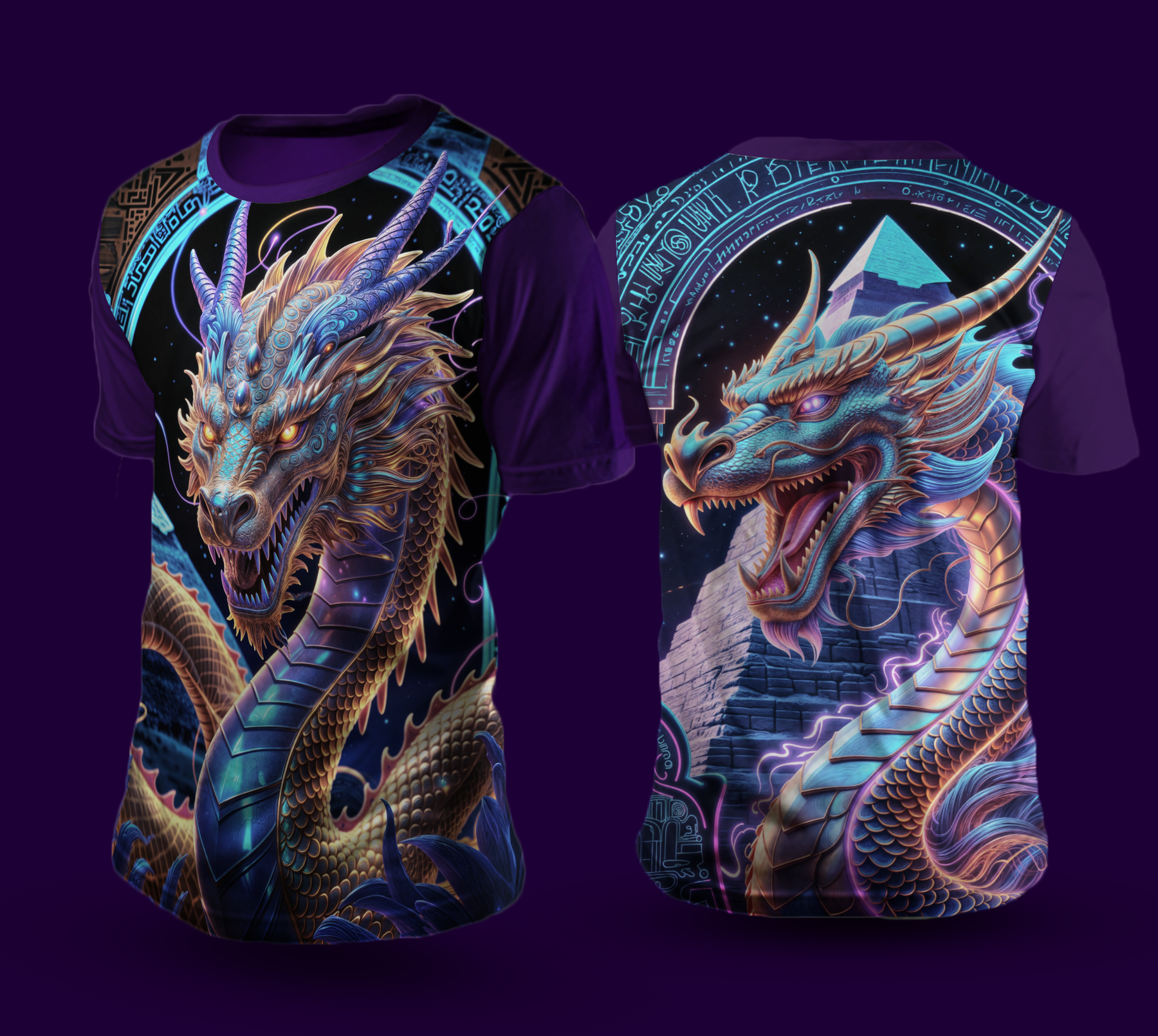 Camiseta NEON Dragão Dourado — Infantil