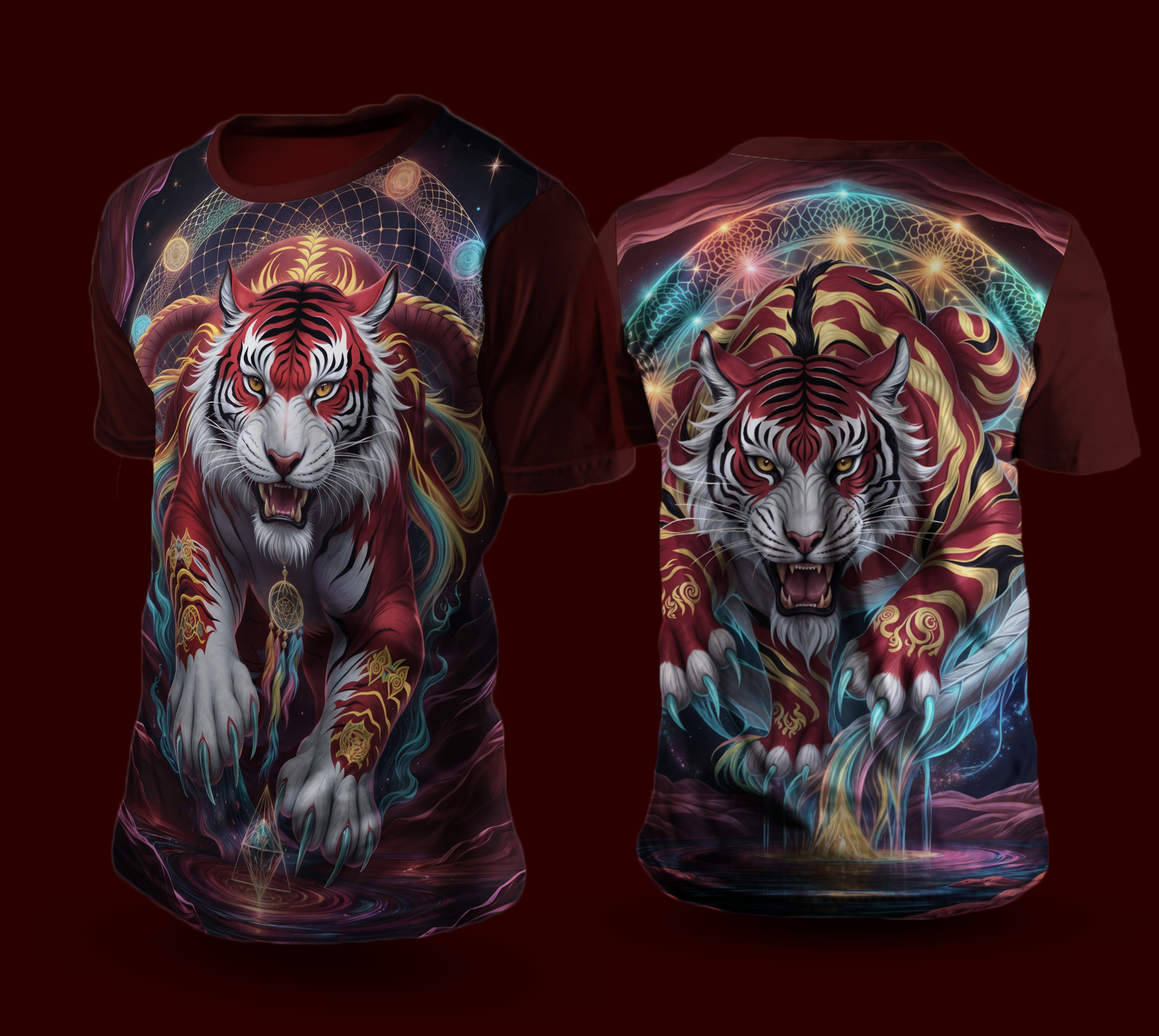 Camiseta NEON Dragão Tigre — Manga comprida