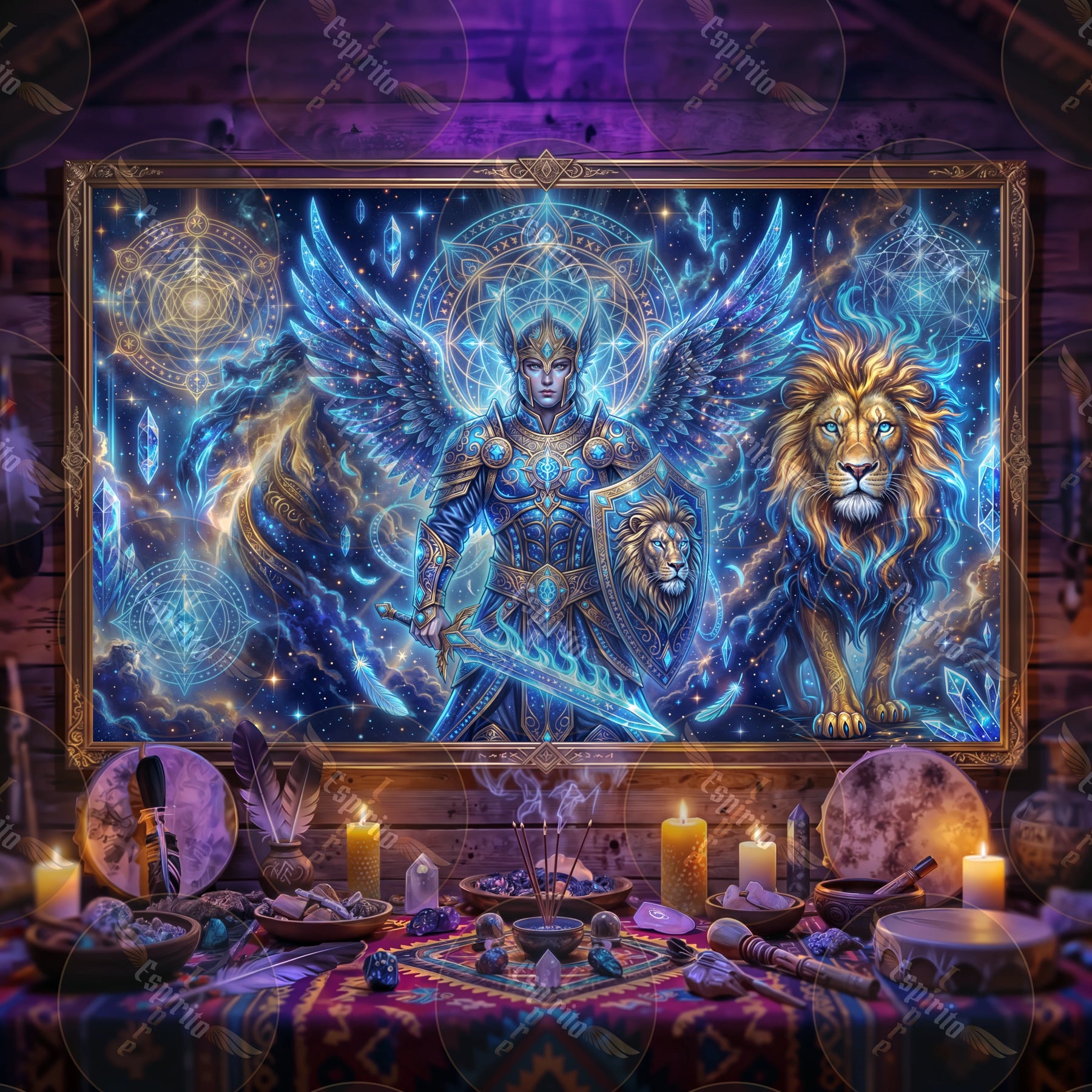 Pano Mágico NEON Arcanjo Miguel