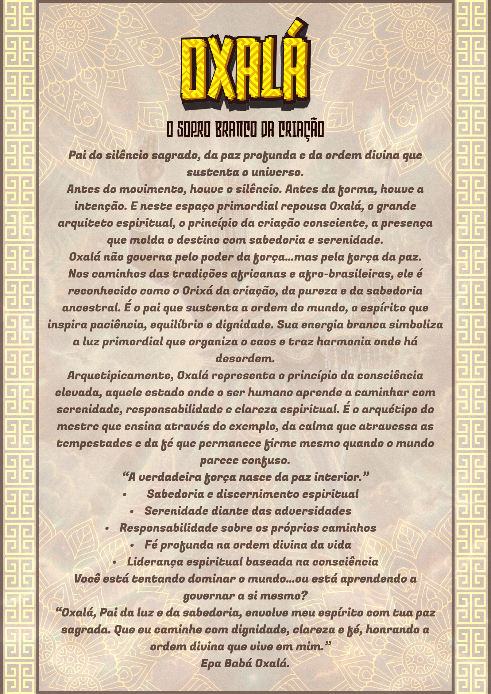 Card da Força – Moletom Oxalá