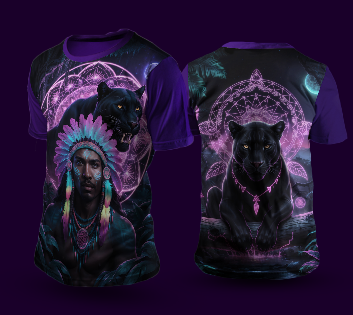 Camiseta NEON Pantera Negra — Infantil
