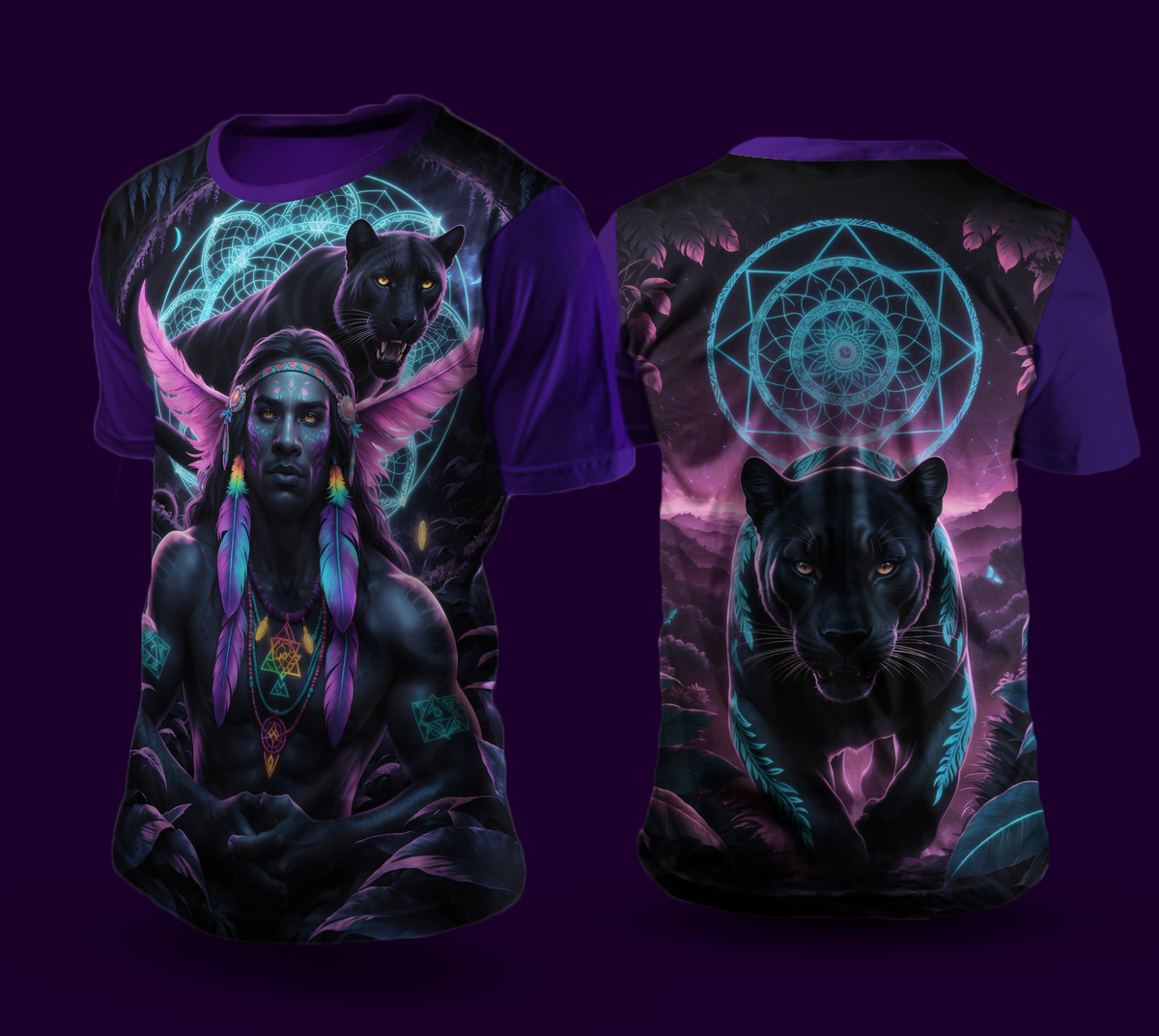 Camiseta NEON Pantera Negra