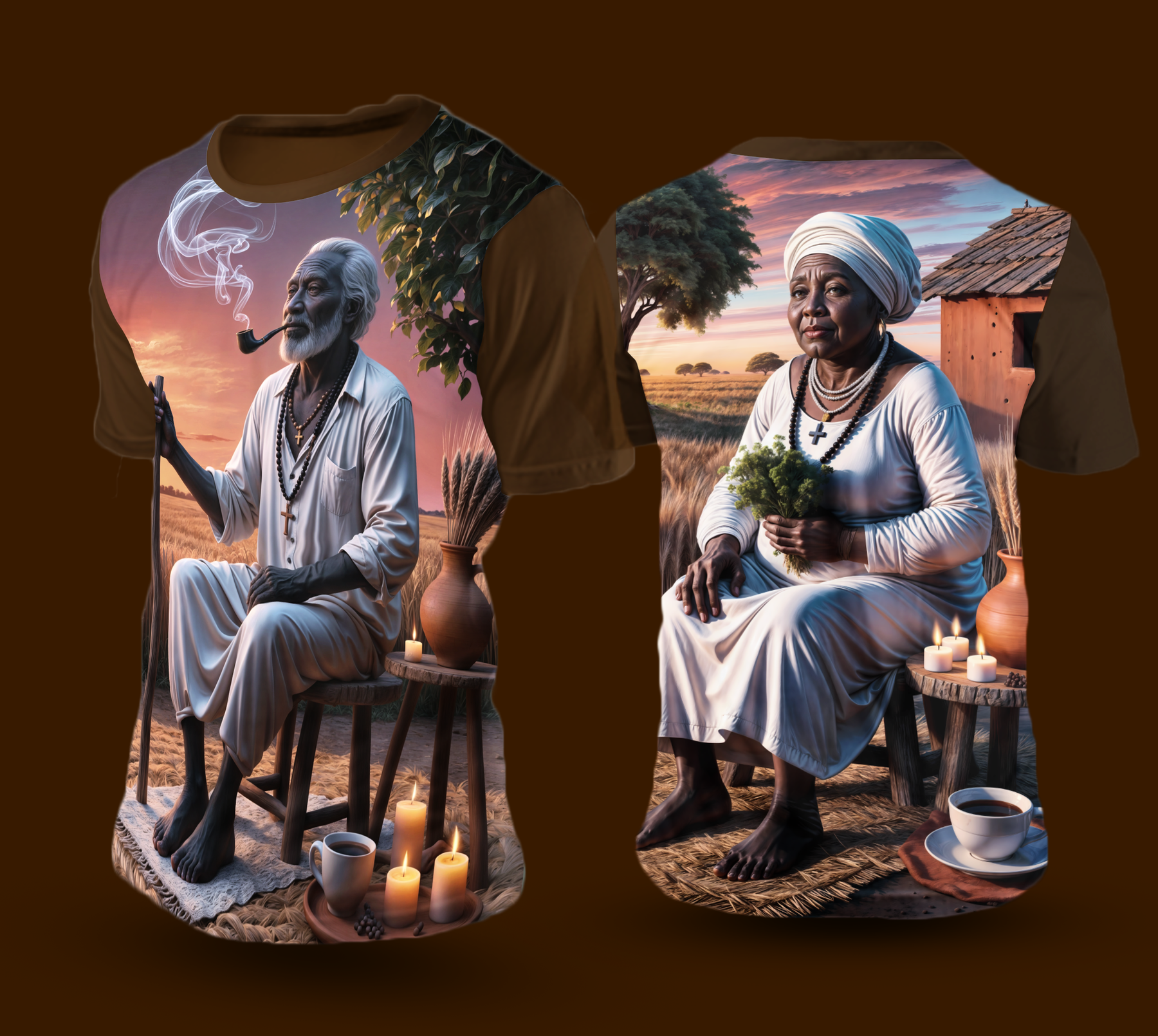 Camiseta NEON Pretos Velhos