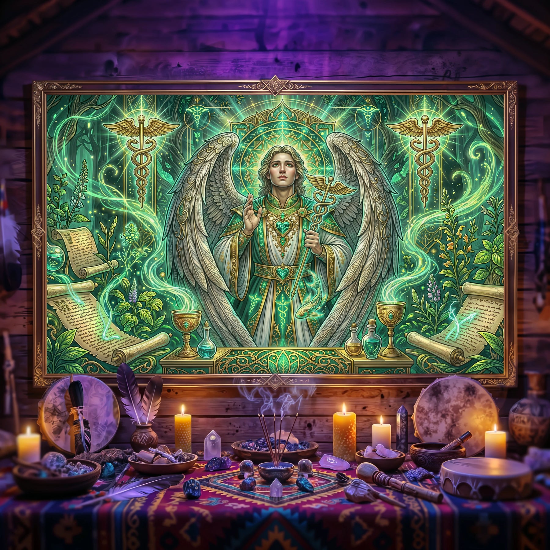 Pano Mágico NEON Arcanjo Rafael