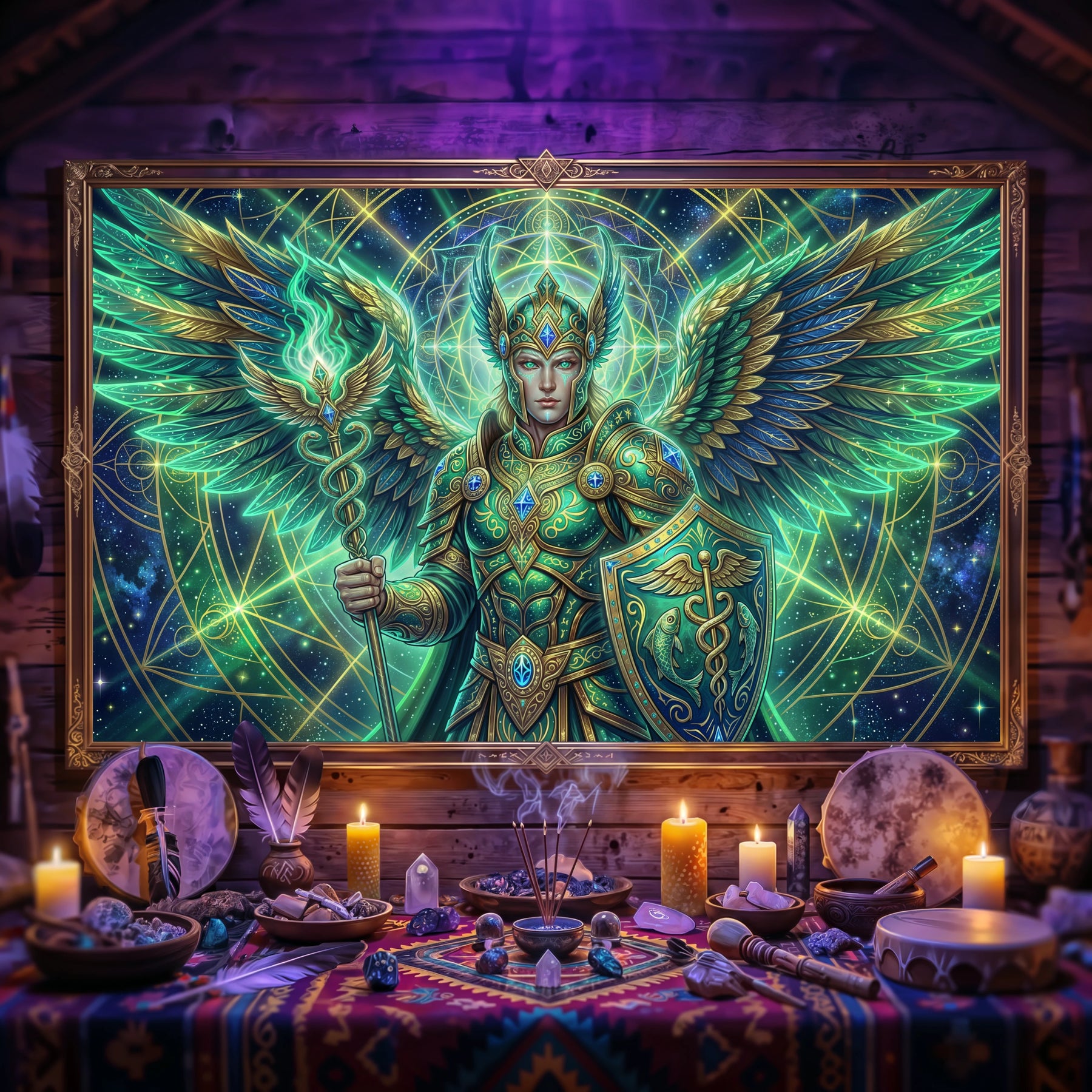 Pano Mágico NEON Arcanjo Rafael