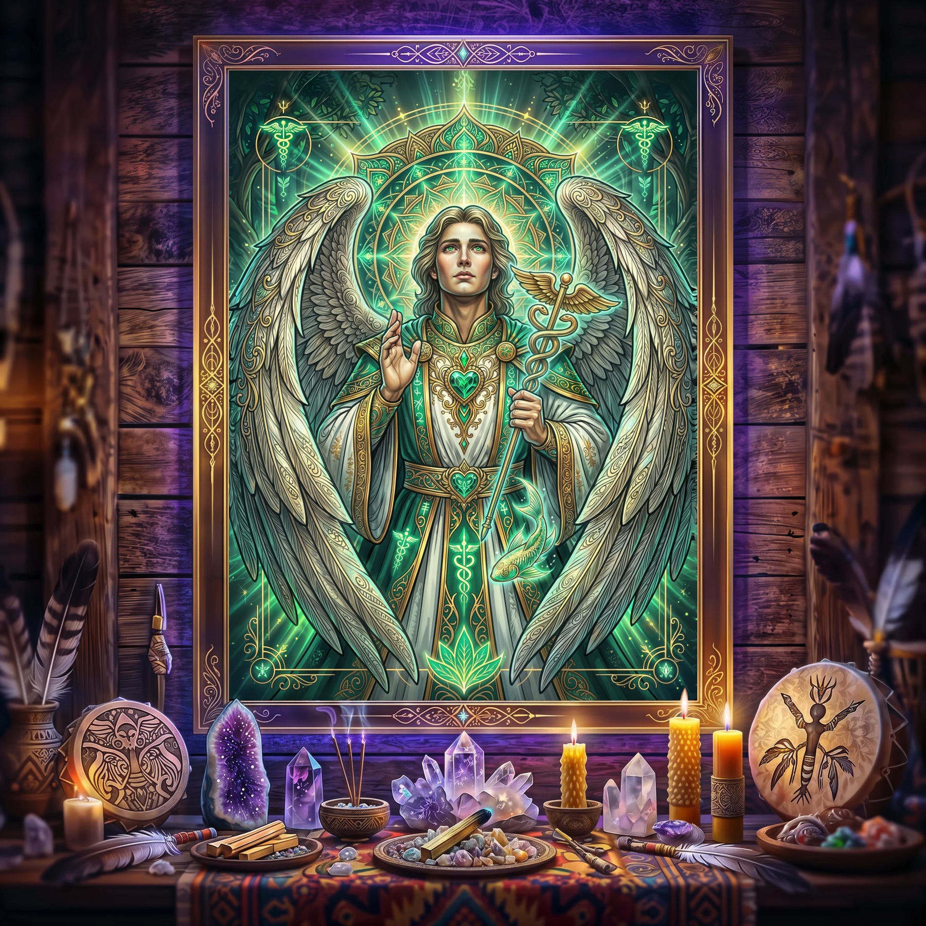 Pano Mágico NEON Arcanjo Rafael