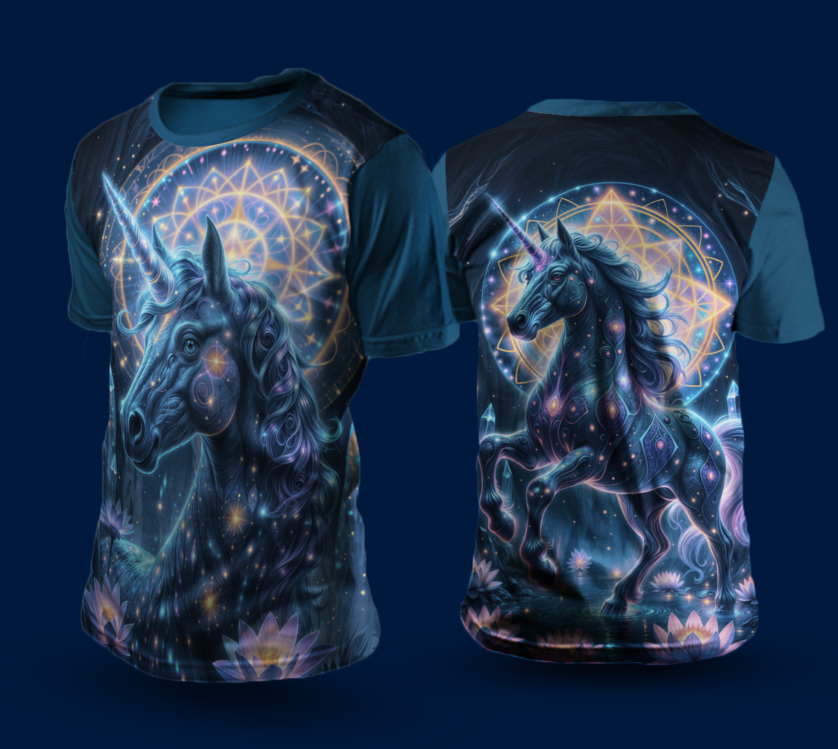 Camiseta NEON Unicórnio — Manga comprida